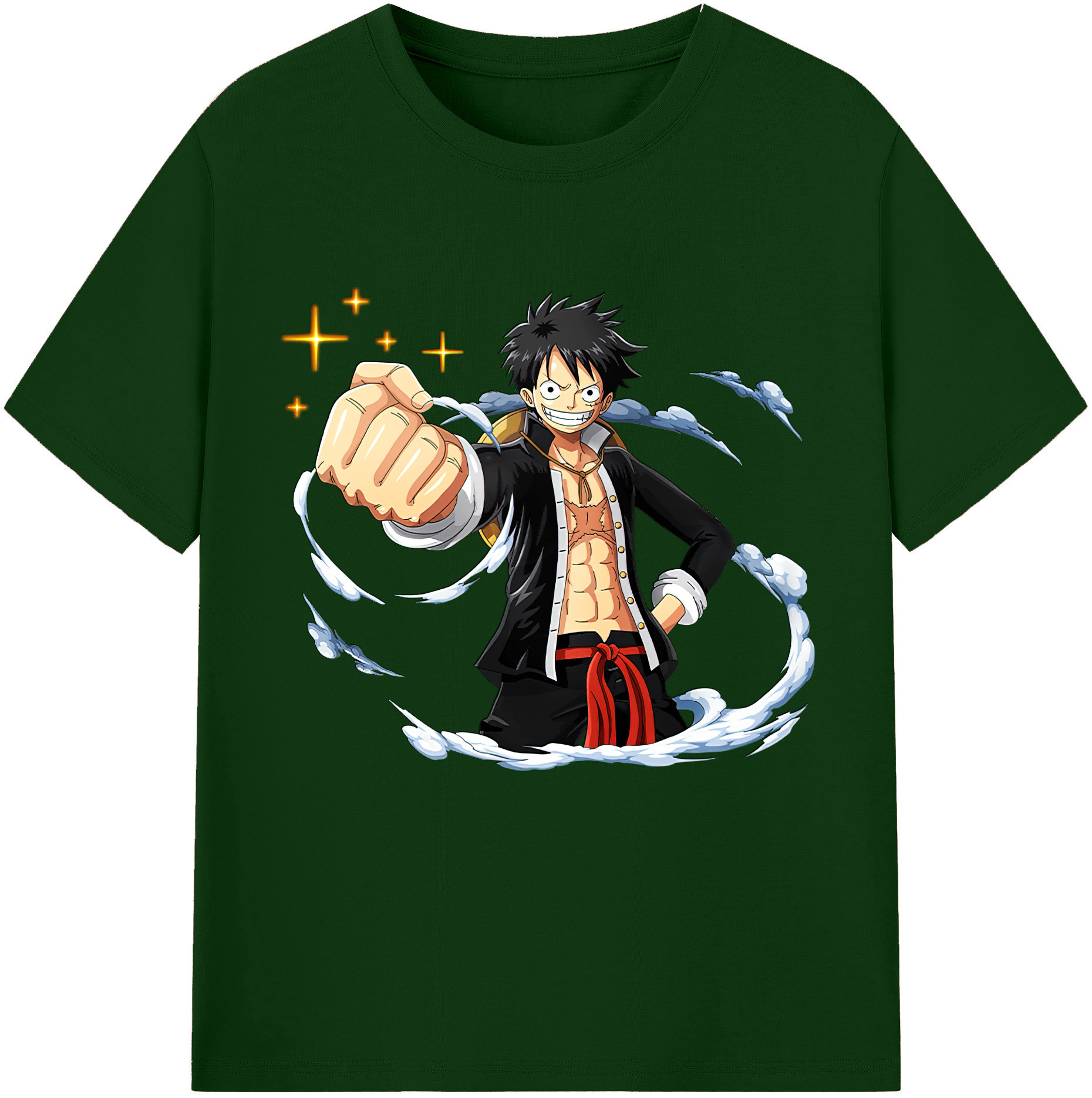 ワンピース モンキー・D・ルフィ ONE PIECE Monkey D. Luffy 綿100％半袖Tシャツ（フロントプリント）